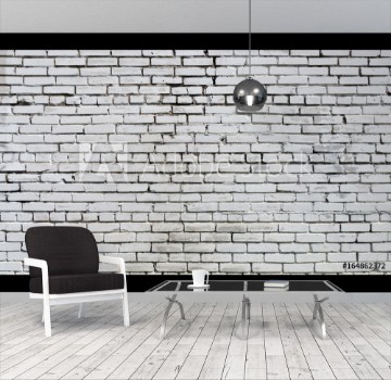 Picture of Brick wall painted with white paint